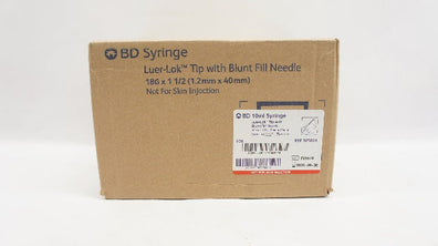 BD 305064 Luer-Lok Tip Syringe with Blunt Fill Ndle 10ml 18Gx1-1/2inch-Box of100